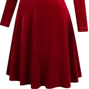 Velvet quarter sleeve skater mini dress